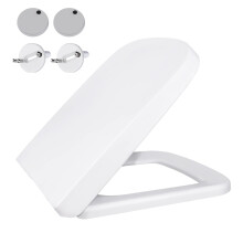 Modern Square Toilet Seat, Soft Close Toilet Seats with Quick Release, Ergonomic Design Easy Clean, Top Fixing, Adjustable Hinges White Toilet Lid