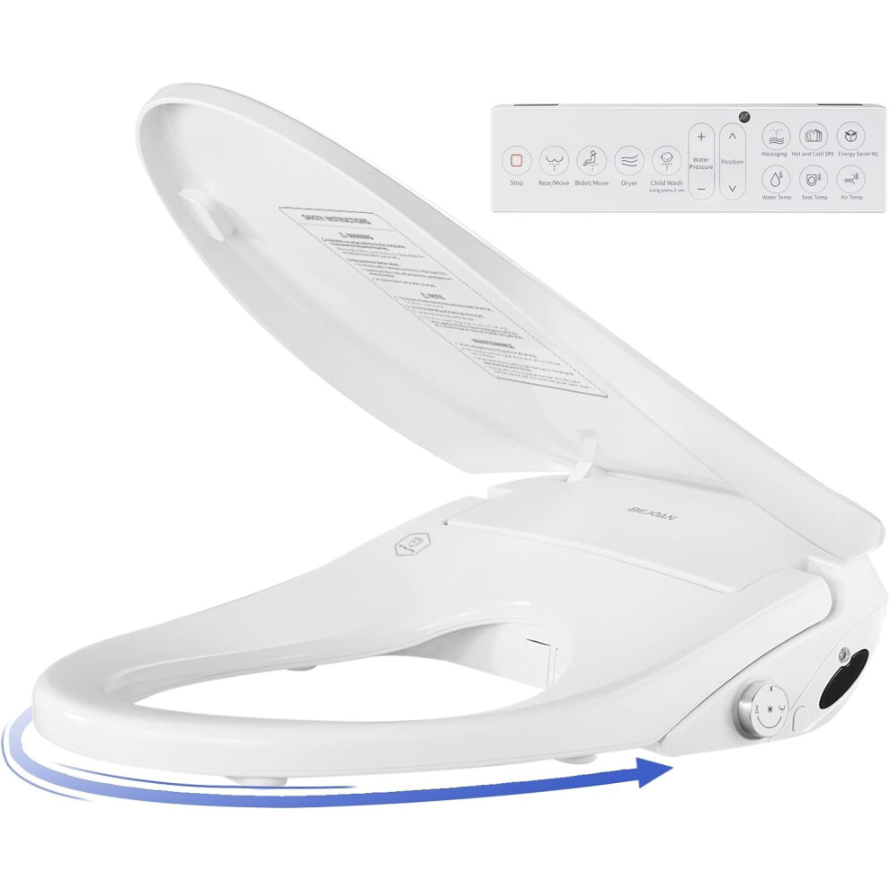 Bejoan X7 Bidet Toilet Seat, Elongated Bidet Attachment For Toilet Warm Water With Soft Close, Electric Heated Smart Bidet Seat With Water Filtration 767371318416