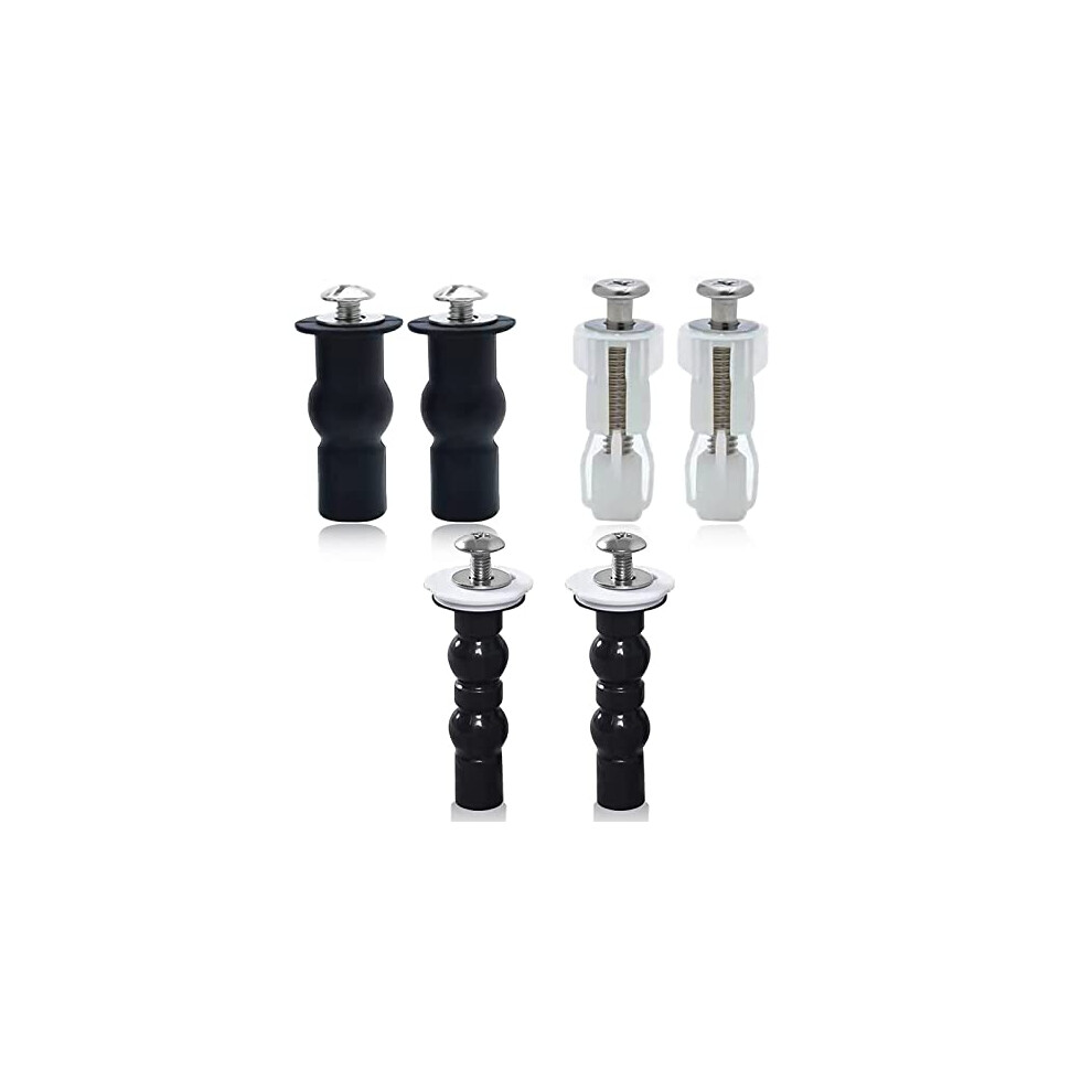 Toilet Seat Fittings Toilet Seat Screws Hinges Bolts Expanding Rubber Top Toilet Lid Nuts Screws 3 Pairs Universal Toilet Seat Replacement Parts