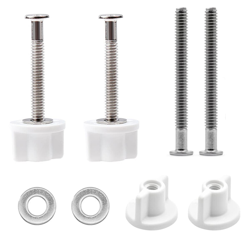 2 Sets Toilet Seat Screws And Bolts, Toilet Seat Fixings Fix Expanding Top Nuts Screws With Metal Washers Toilet Bolt Set For Replacing Top Mount 763482010966
