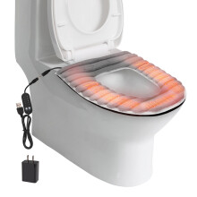 Heated Toilet Seat, USB Powered Toilet Seat Warmer Belt Charger, 5-Speed Adjustable Temperature and Timing Function, Levels Toilet Seat Cover with