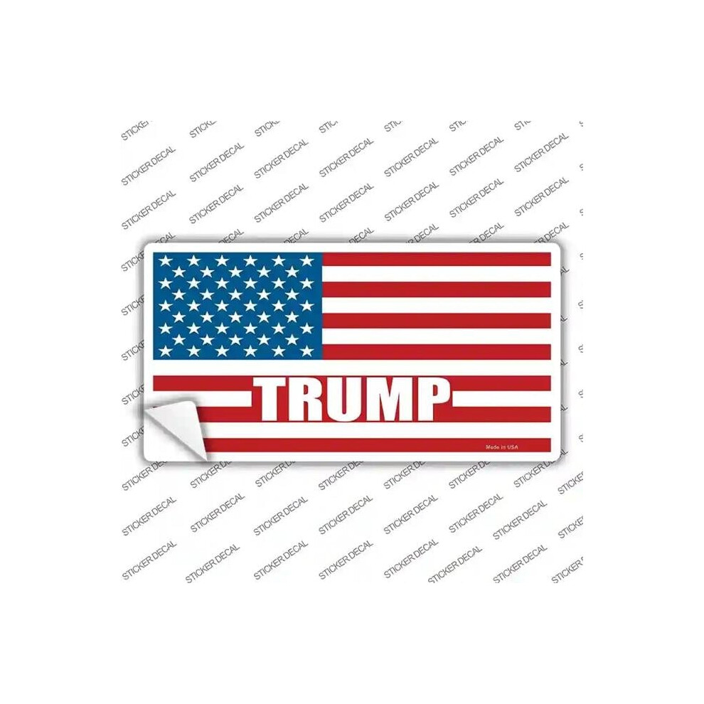 Smart Blonde Lp-12519S-S Trump American Flag Novelty Sticker Decal - Small 792636449499