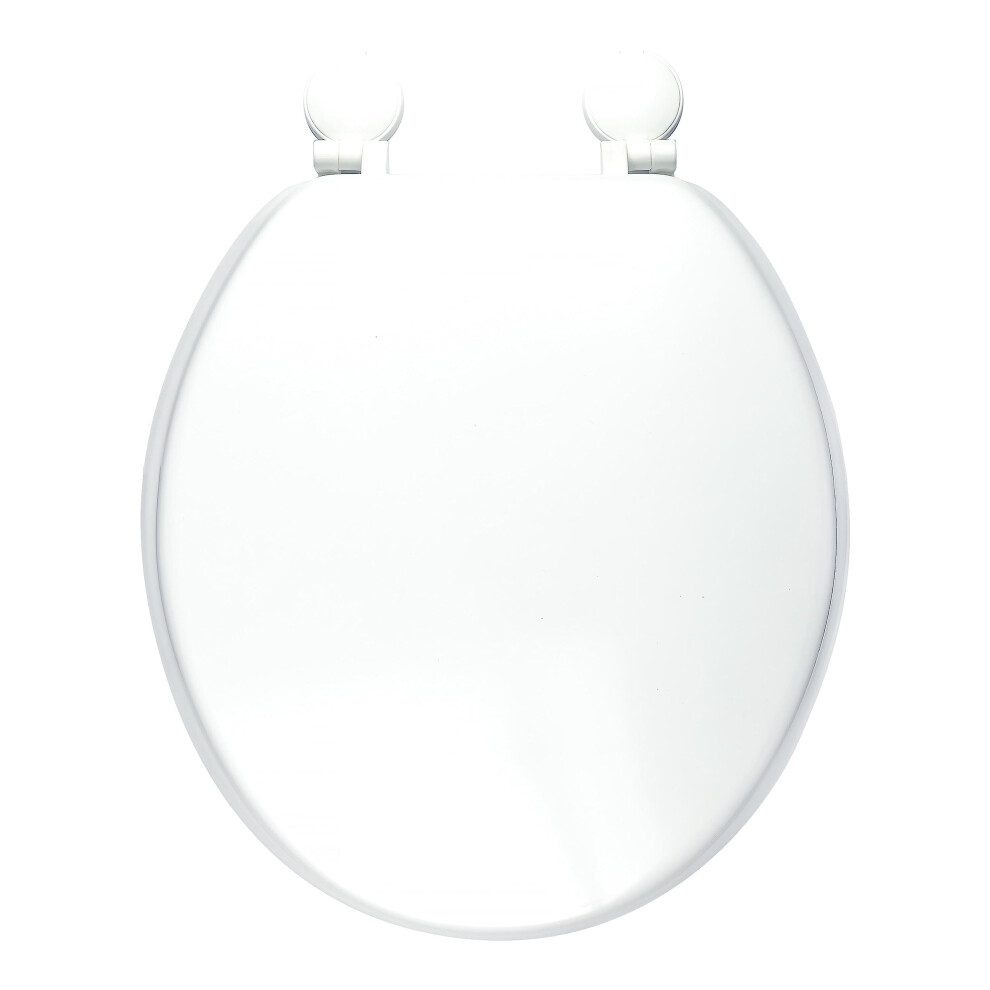 Wirquin 21230001 Woody Solid Wood Wooden Bathroom Toilet Seat With Plastic Hinge. 3375539049736