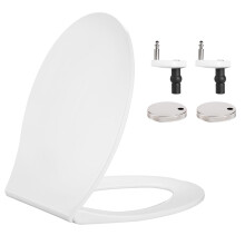 Hanra Oval Toilet Seat, Soft Close Toilet Seat with Quick Removal Feature for Easy Cleaning, Standard Toilet Seat White with Adjustable Top Fix