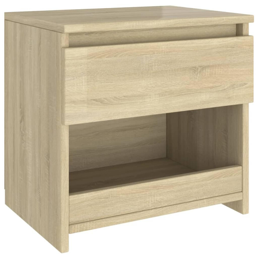 vidaXL Bedside Cabinet Chipboard Nightstand Bed Drawer Cabinet Couch End Table Telephone Stand Decoration Bedroom Furniture Sonoma Oak
