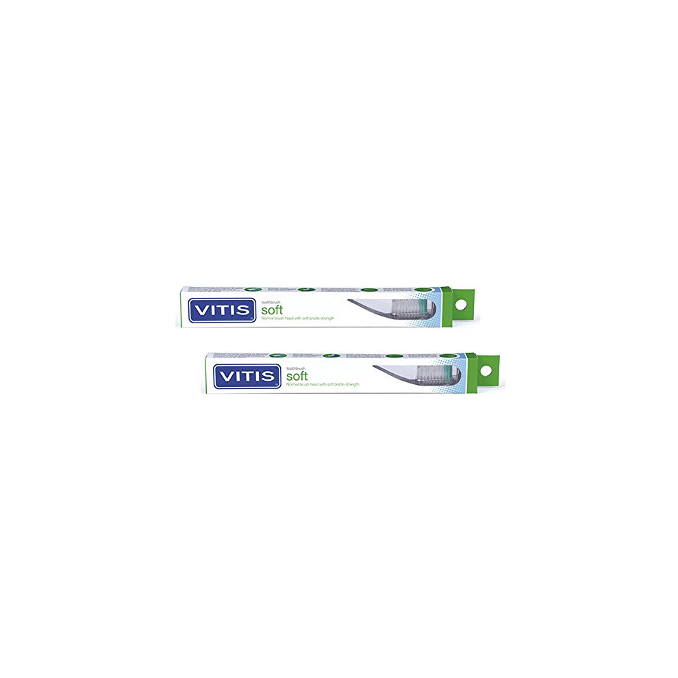 Vitis 2 Pack - Toothbrush Soft - Normal Brush Head With Soft Bristle Strength