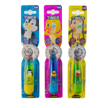 B-Brite Children's Toothbrush with Liquid Flashing Timer - Pack of 3 for Boys - Animal Friends