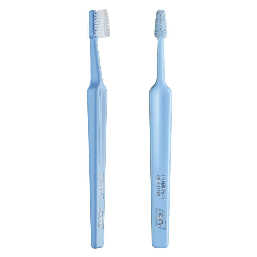 TePe Select Compact Toothbrush, Medium, 1pc, efficient and easy access cleaning with tapered brush head, toothbrush medium for adults