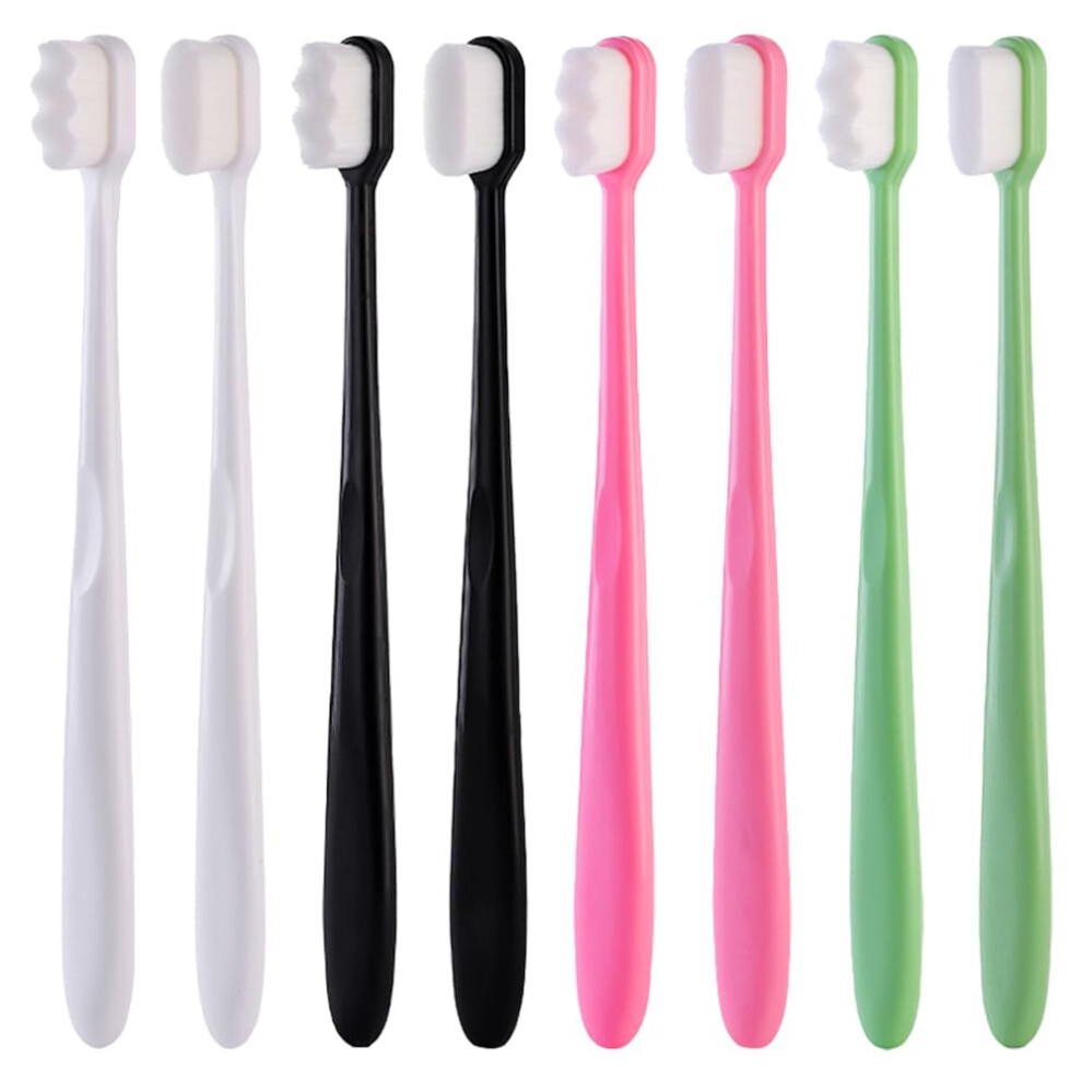 Trketk 8 Pcs Soft Bristle Toothbrush, Manual Toothbrush With 10000 Bristles Extra Soft Toothbrush For Sensitive Gums Micro-Nano Manual Toothbrush Soft
