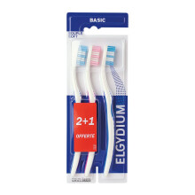 Elgydium Basic Soft Toothbrush Pack of 2 + 1 Offered