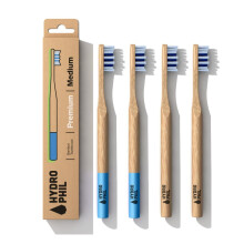 Hydro Phil Sustainable Bamboo Green ? Pack of 4 Medium Soft Manual Toothbrush