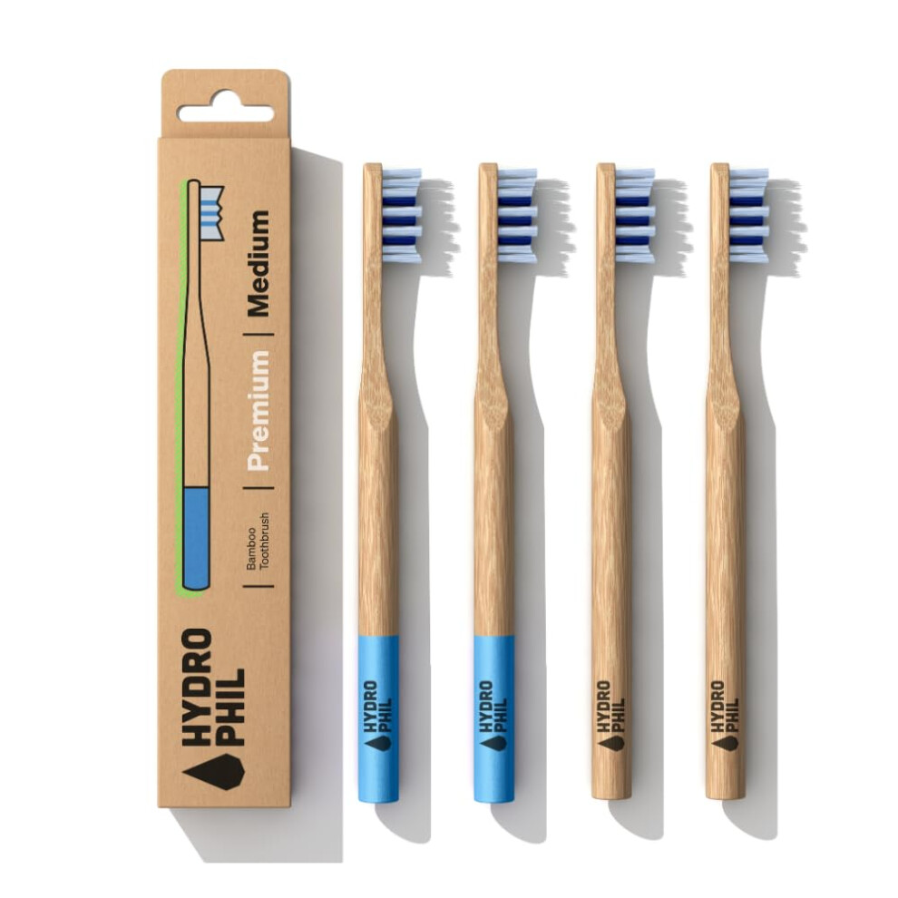 Hydrophil Green Hydro Phil Sustainable Bamboo ? Pack Of 4 Medium Soft Manual Toothbrush
