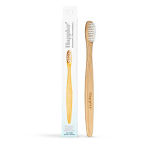 Happier Beauty Bamboo Toothbrush - Biodegradable Plastic Free Toothbrushes with Medium Bristles, Ergonomic Handle and Head
