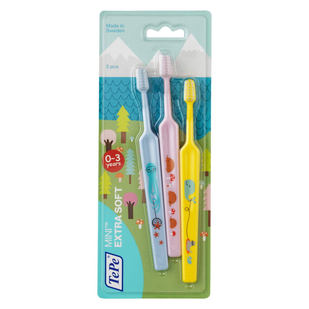 TePe Mini X-soft toothbrush for children from 0 to 3 years of age ? Efficient and gentle cleaning for healthy and strong teeth
