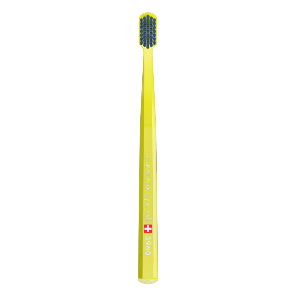 Curaprox Yellow/Blue Cs 3960 Toothbrush Super Soft - Manual Toothbrush For Adults With 3960 Super Soft Curen Bristles