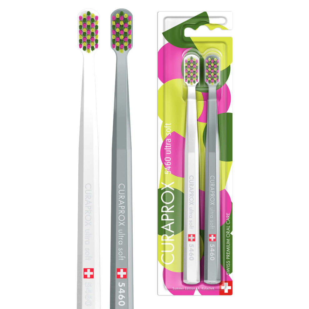 Curaprox CS 5460 Ultra Soft Manual Toothbrush, Special Edition: Summer 2023, Pack of 2, Soft Toothbrush-image-OPC-PGCB2QM-NEW