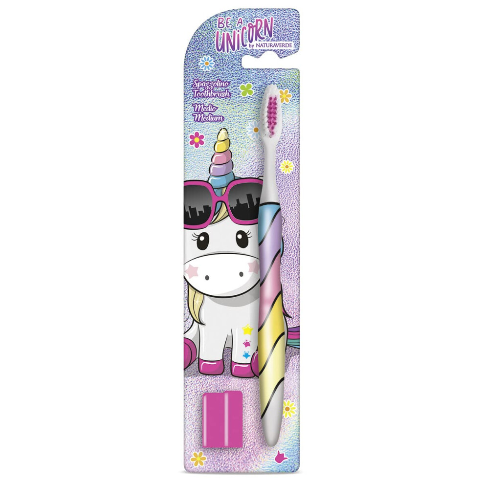 Naturaverde Kids ? Be A Unicorn ? Unicorn Toothbrush With Medium Bristles For Children