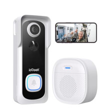 ieGeek Doorbell Camera Wireless No Subscription - Wireless Video Doorbell with Chime, Doorbell with Camera 1080P FHD, Voice Changer, 2-Way Audio, PIR