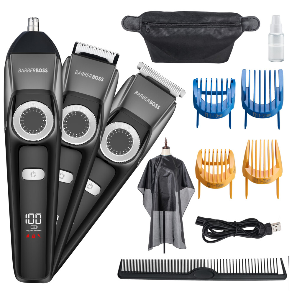 Barberboss Beard Trimmer Men, Mens Grooming Kits, Waterproof, Cordless Hair Clippers Men: Trimmer For Men, Nose Hair Trimmer For Men