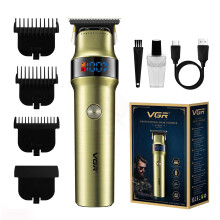 VGR Cordless Beard Trimmer Men Rechargeable USB-C - 400 Min Battery - Professional Ceramic Blade Clippers - Electric Face Hair Shaver Razor - Facial