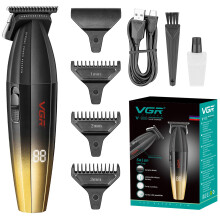 VGR Hair Trimmer for Men Cordless Professional Barber 9000 RPM Electric USB-C Rechargeable 240 Min Battery DLC & Ceramic Blades for Precision Beard