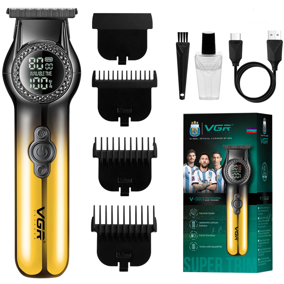 VGR Beard Trimmer for Men Cordless Barber Hair Trimmers Electric Rechargeable - Image 2