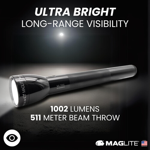 Maglite Mag-Lite ML300L 4D LED Torch Flashlight Black ML300L-S4015 1