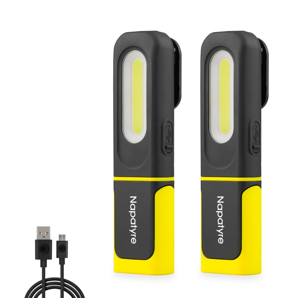 Napatyre Rechargeable Led Torch, Inspection Lamp, 800Lm Bright Flashlight 3 Modes Rechargeable Work Light With Hanging Hook & Magnetic Base, Magnetic 717225477585