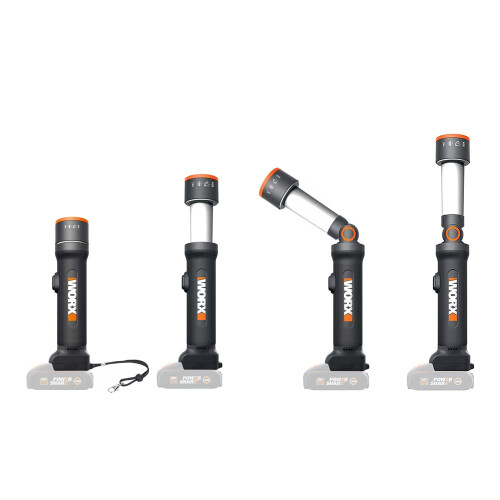WORX WORX Linterna funciones WX027.9 ? LED Flashlight 4 Functions 20V S/bat, Black/White 1