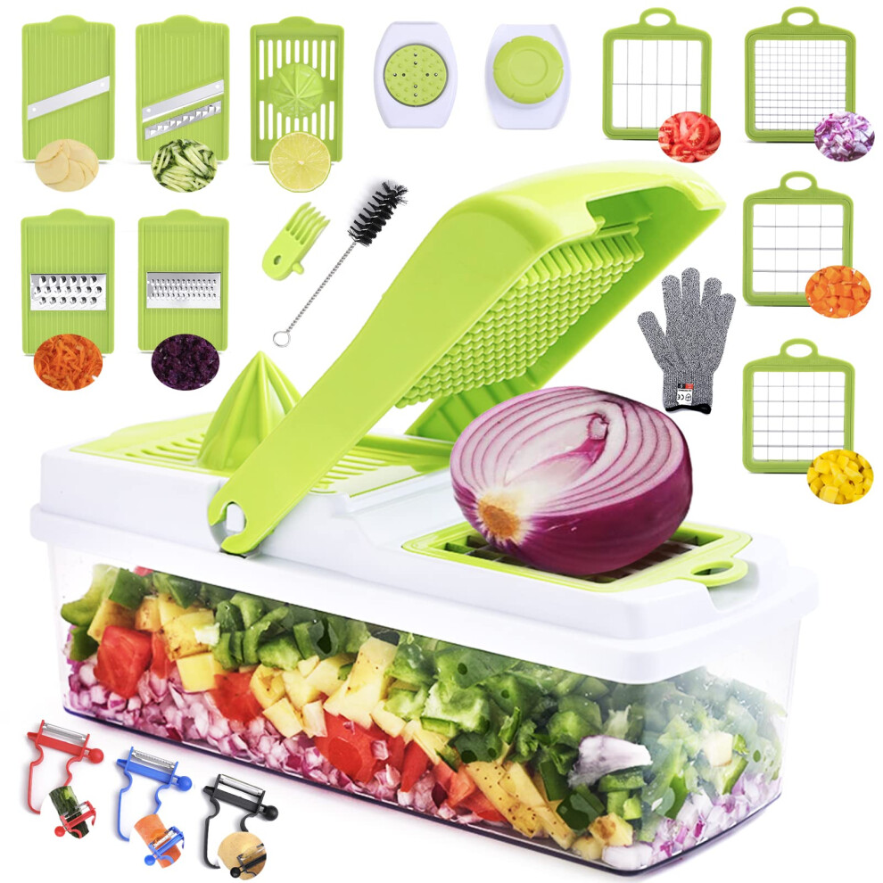 Rtmaxco Mandoline Slicer Dicer Vegetable Chopper, Peeler, Food Chopper Onion Chopper Julienne,All in 1 Slicer Dicer Cutter, Fruits Veggie Chopper,