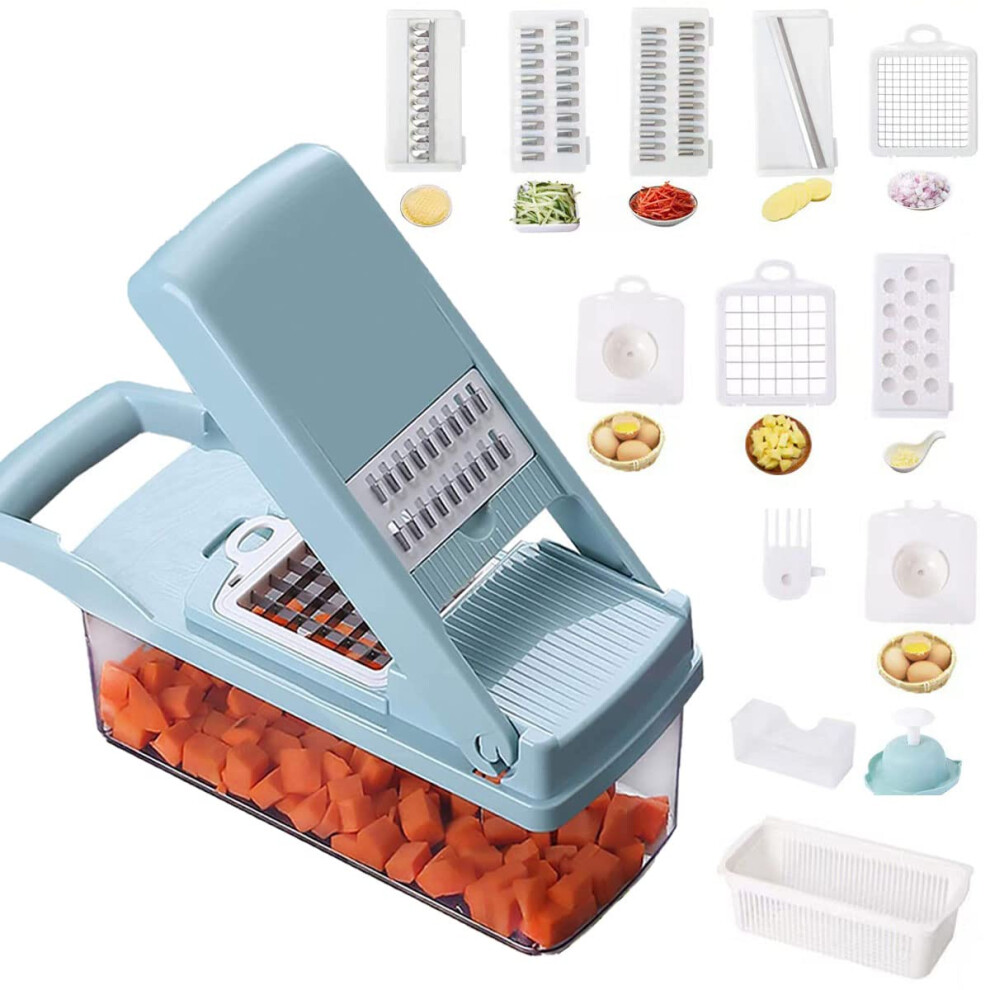 Vegetable Chopper, AUELEK 12 in 1 Onion Mincer Chopper Dicer Mandoline Slicer, Fruit Food Chopper Vegetable Spiralizer Onion Cutter,Veggie Slicer