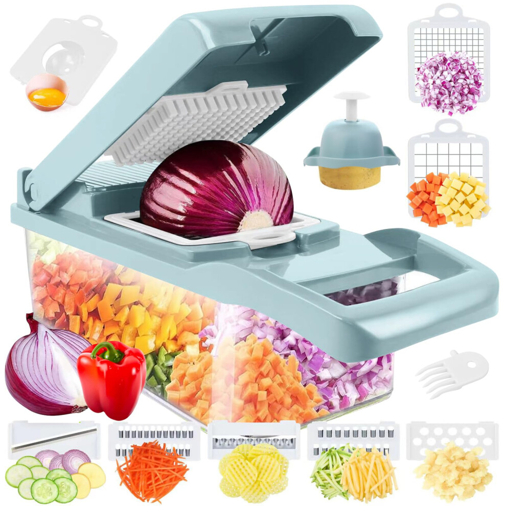 Vegetable Chopper,Food Chopper,Pro 14 in1 Multifunctional Veggie Chopper,Onion Chopper,Vegetable Chopper With Container,Vegetable Slicer Dicer