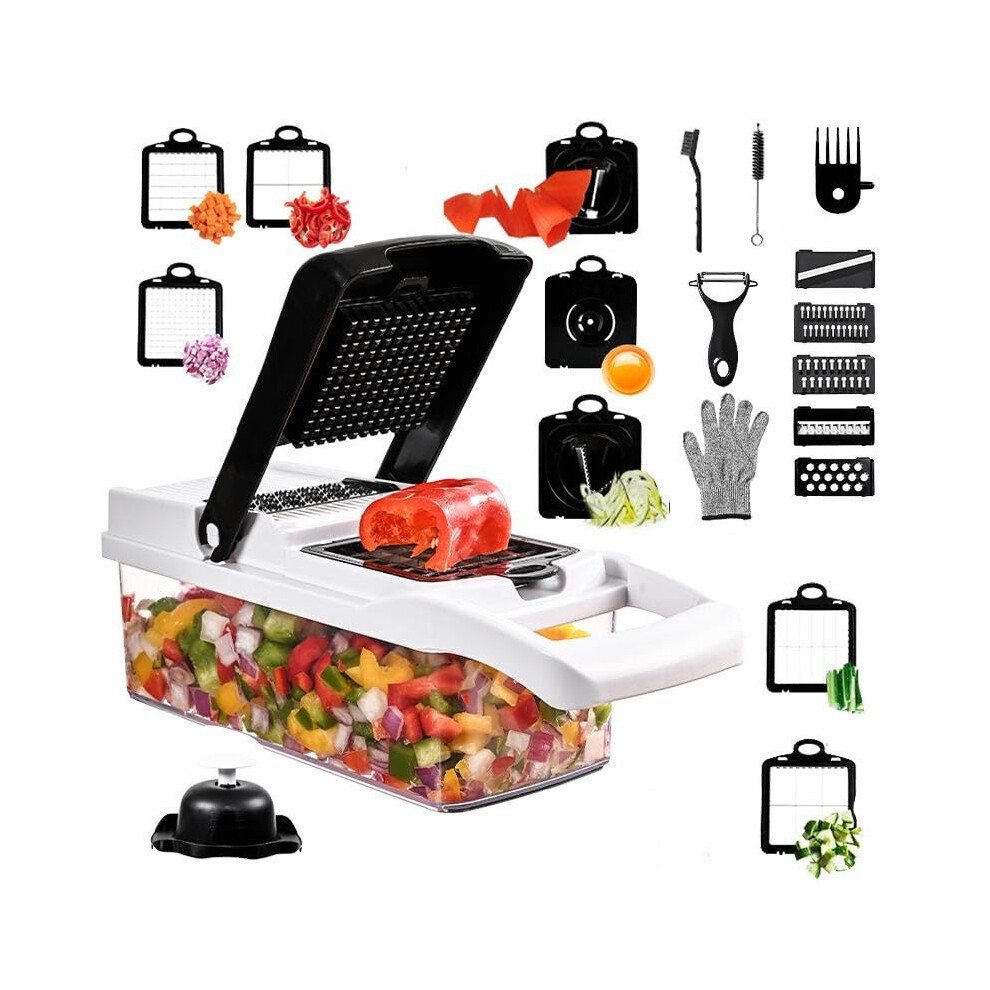 26-in-1 Kitchen Mandolin Veg Chopper, Salad Chopper, Veggie Slicer, Vegetables Cutter, BPA-Free Premium Quality Mandoline Vegetable Slicer Veg Cutter