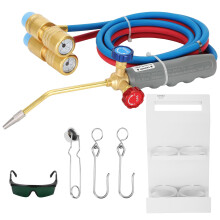Update Oxygen MAPP Torch Kit, Dual gauge design, With portable cylinder metal stand and lighter, for Heating, Soldering, Glass Blowing, Oxypropane