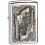 Zippo Zippo Lighter Revolver Emblem Brushed Chrome Windproof Flame Flip Top Refillable 2