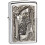 Zippo Zippo Lighter Revolver Emblem Brushed Chrome Windproof Flame Flip Top Refillable 3