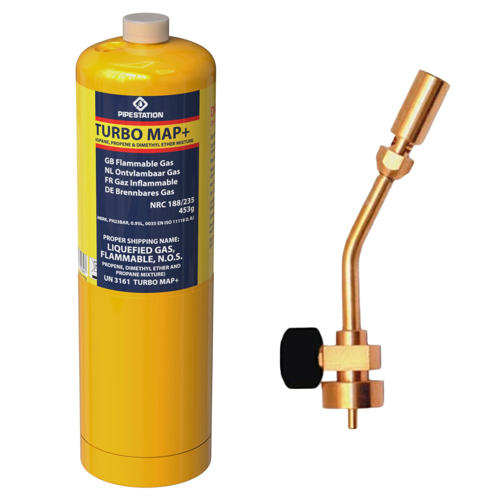 Profire Gas Torch and 1x Mapp Gas Canister, Map Pro Plus Disposable Cylinder Bottle Cartridge for Blow Torch, Plumbing Tools, Blowtorch Canisters for