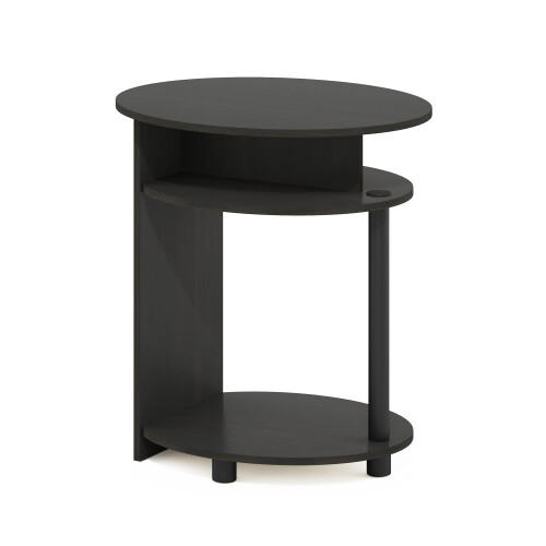 Furinno JAYA Simple Design Oval End Table, Side Table, Bedside Table, Walnut