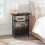 MAHANCRIS Narrow Side Table with Charging Station, 3 Tier Small End Table for Small Spaces, Slim Side Table with Storage, Thin Bedside Table for 4