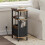 MAHANCRIS Narrow Side Table with Charging Station, 3 Tier Small End Table for Small Spaces, Slim Side Table with Storage, Thin Bedside Table for 2