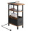 MAHANCRIS Narrow Side Table with Charging Station, 3 Tier Small End Table for Small Spaces, Slim Side Table with Storage, Thin Bedside Table for 1