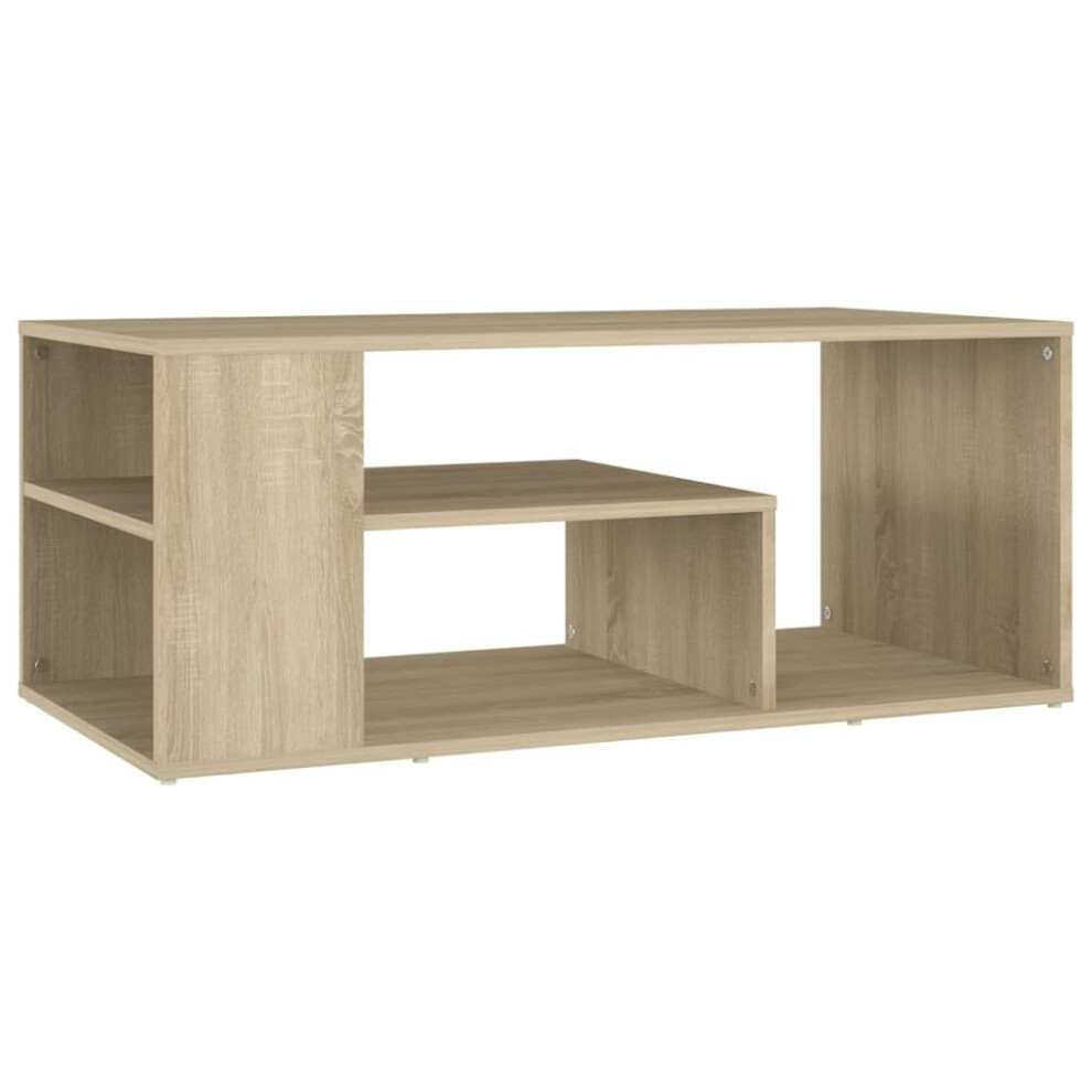 vidaXL Coffee Table Modern Home Living Room Furniture Accessories Couch End Side Center Accent Table Set Sofa Table Set Chipboard Sonoma Oak