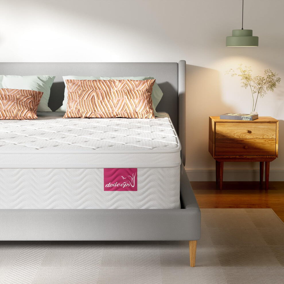 dosleeps 10.2 Inch Double Mattress 9-Zone Pocket Sprung Mattress with Memory Foam and 3D Fabric - Orthopaedic Mattress (4FT6(135 x 190 x 26cm)) ?-image-OPC-PGCB7KJ-NEW
