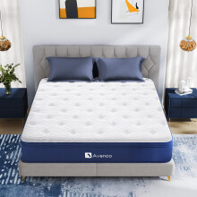 Avenco King Mattress, 7 Inch Bamboo Foam and Spring Hybrid Mattress King, Medium Firm Breathable Bed Mattress for, 5ft Mattress, CertiPUR-US