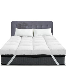 Linens World Mattress Topper Double Bed - 10CM Extra Thick Double Mattress Topper - 1000GSM Filling Fiber - Luxurious Comfort, Hypoallergenic, Elastic