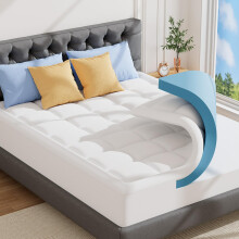 ABENE Superking Memory Foam Mattress Topper for Back Pain Relief, Mattress Topper Super King Bed with Extra Deep Pocket, Washable Pillow Top Cover