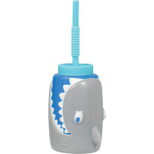 Fin-tastic Kunststoff-Schnabeltasse Shark 18 oz. (1 Stk.) Lustige und langlebige Materialien, ideal fr Kinder und Erwachsene perfekt fr Par