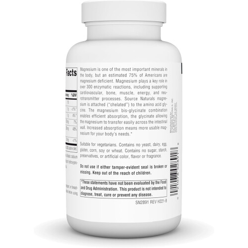 Source Naturals, Magnesium Glycinát, 120 Tabletů 2
