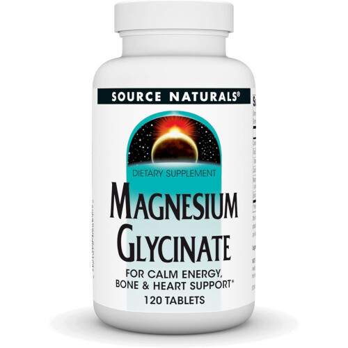 Source Naturals, Magnesium Glycinát, 120 Tabletů