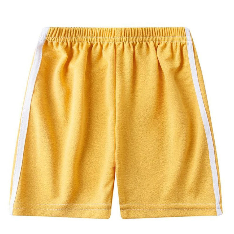 (yellow, 130 cm) "children's Summer Ice Silk Sports Shorts - Trendy Five-point Pants For Boys